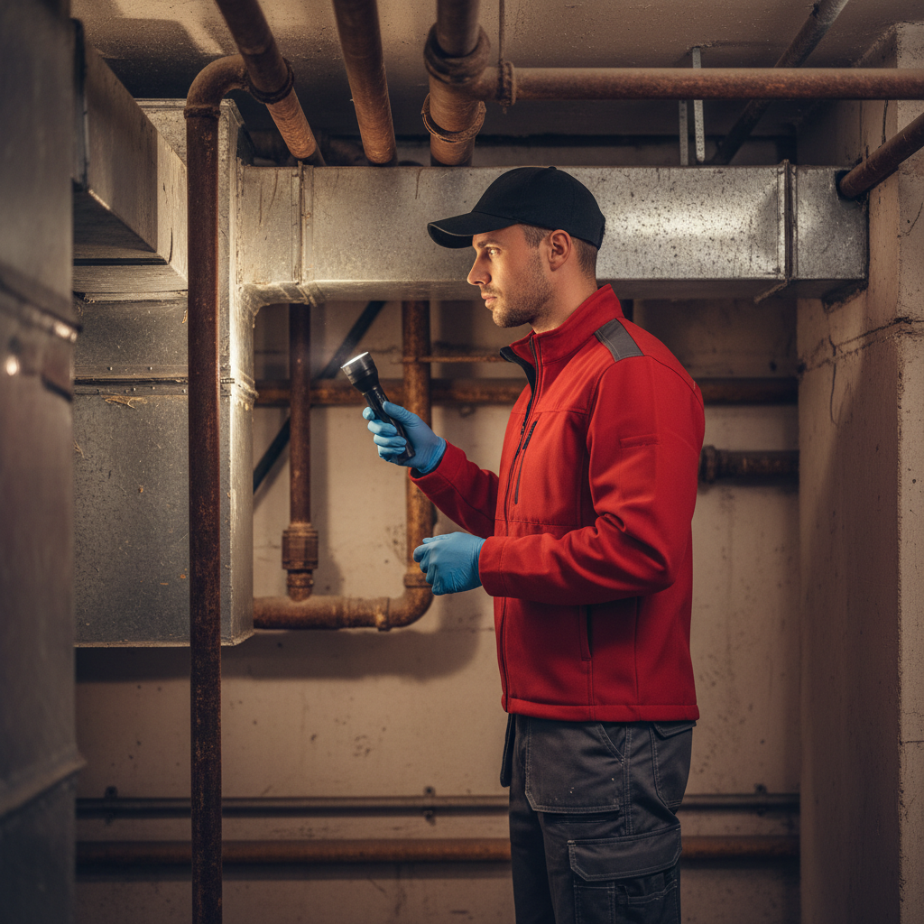 Technicien désinsectisation en intervention dans un immeuble à Illkirch-Graffenstaden